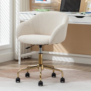 XIYUYEU Mesh Fabric Adjustable Height Home Office Swivel Chair with Gold Metal Base for Indoor - 1 of 4