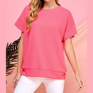 Women's Ribbed Short Sleeve Top - Blumin - 1 of 2