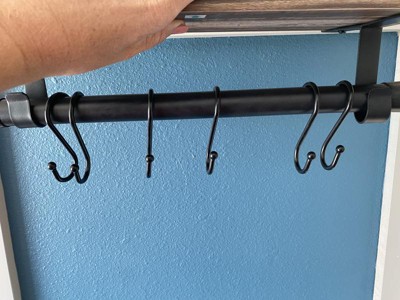 6 Hook Amelia Wall Shelf With Hanging Rod Black/rustic - Danya B. : Target