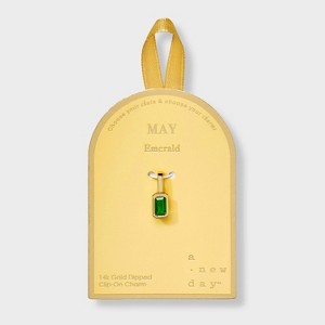 14K Gold Dipped Rectangle Birthstone Charm - A New Day™ - 1 of 2