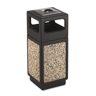 Safco Canmeleon Aggregate Panel Receptacles, Polyethylene/Stainless Steel, Black - 15 gal