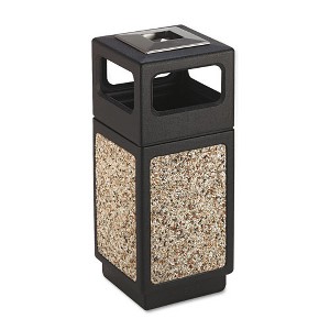 Safco Canmeleon Aggregate Panel Receptacles, Polyethylene/Stainless Steel, Black - 15 gal - 1 of 2
