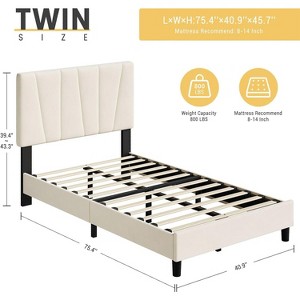 Jojoka Bed Frame with Headboard Adjustable,Modern Velvet Upholstered Platform Bed Frame with Wooden Slat Support - 1 of 4