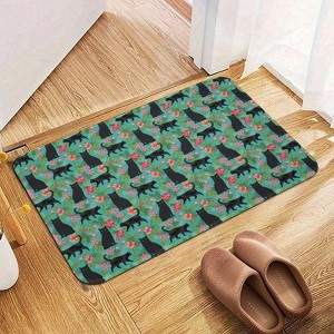Black Cat Hawaiian Bathroom Rugs Winter Bath Mat Absorbent Non Slip Bathroom Mat Christmas Soft Floor Carpet 16x20 Inches - 1 of 1