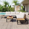 Chic Crate-4-Piece Ironwood Patio Set – Waterproof Cushions & Loveseats | Multi-Use | Beige - 3 of 4