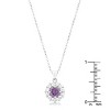 Slickblue Women’s Rhodium Plated Bridal Pendant Necklace, Cubic Zirconia, Classic Style, 17.5" Chain, 4 Color Options - 3 of 3