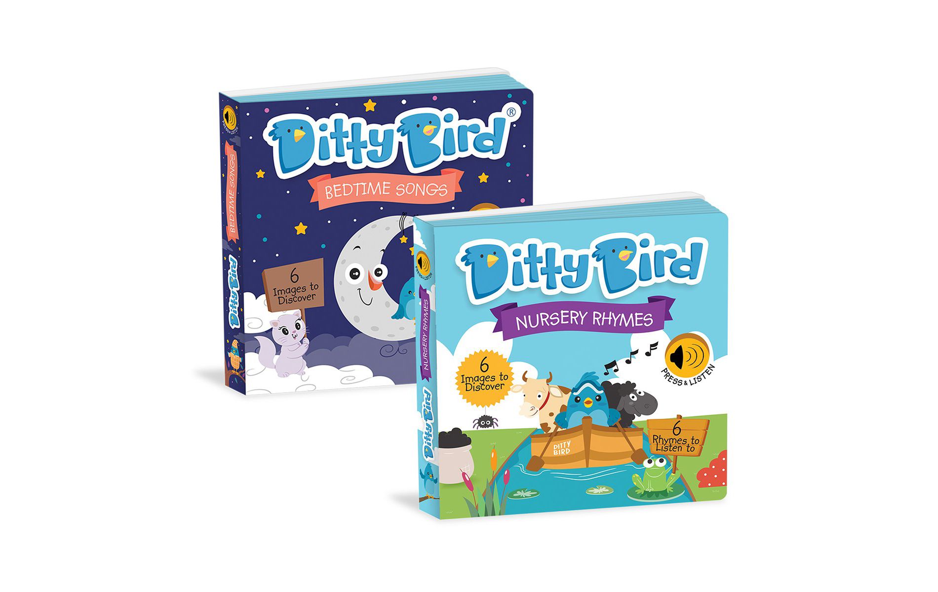 Ditty Bird Bedtime and Nursery Rhyme Song Books -  Set of 2