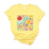 Watercolor Teacher Apple Collage - Womens Short Sleeve Tee - 2 of 3