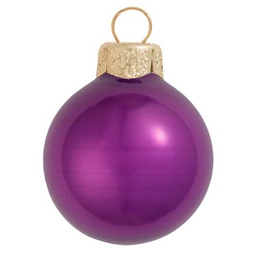 Northlight 28ct Pearl Glass Ball Christmas Ornament Set 2" - Soft Plum Purple