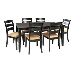 Hartsell 7-Piece Black Dining Set - Ladder Back Chair