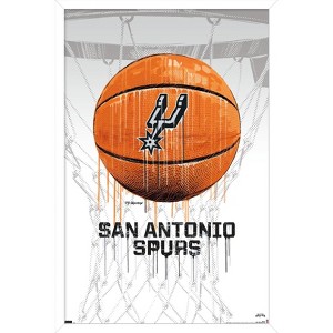 Trends International NBA San Antonio Spurs - Drip Basketball 21 Framed Wall Poster Prints - 1 of 4