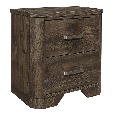 NicBex 2 Drawer Dresser for Bedroom,Modern Style Drawers with Metal Handle,Dressers for Kids Room,Living Room,Entry and Hallway,Brown