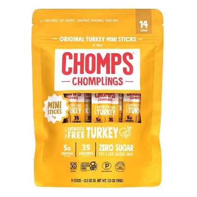 Chomplings Original Turkey Mini Sticks - 7oz/14ct