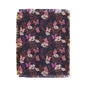 Schatzi Brown Free spirit Butterfly Plum 56"x46" Woven Throw Blanket - Deny Designs - 1 of 4