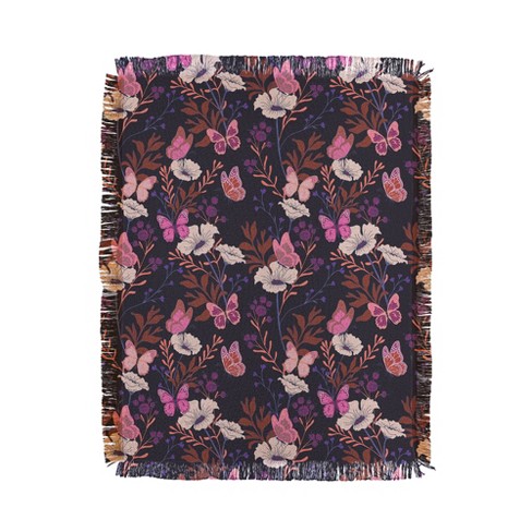 Schatzi Brown Free spirit Butterfly Plum 56"x46" Woven Throw Blanket - Deny Designs - image 1 of 4