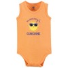 Hudson Baby Infant Boys Bodysuit, Short and Sock, Orange Sunshine - 3 of 4