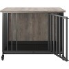 39'' Wooden Dog Crate Furniture with Wheels & Removable Tray - Decorative Pet Kennel for Small to Large Breeds - 2 of 4