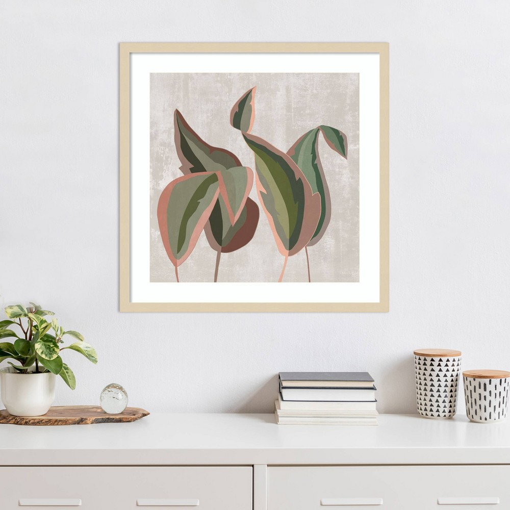 Photos - Other Decoration Amanti Art 25"x25" Subdued Tropic Fern Plant II by J:L Design Wood Framed Wall Art Print: Modern Decor, Lithograph, Hardwood