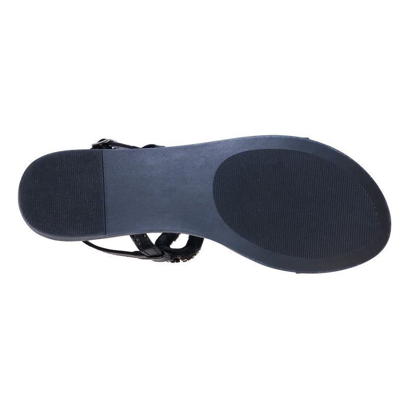 GC Shoes Lidia Metallic Embellished Slingback Flat Sandals, 5 of 6