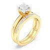 GILDED 1/2 ct. T.W. Lab Diamond (SI1-SI2 Clarity, F-G Color) and 14KT Gold Plating Over Sterling Silver Engagement Ring Set - 2 of 4