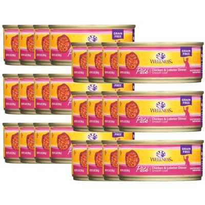 Wellness Chicken and Lobster Dinner Grain Free Wet Cat Food - Case of 24/5.5 oz