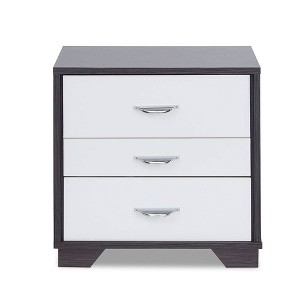 20" Eloy Accent Table White/Black - Acme Furniture: Modern Rectangular Design, MDF Frame, Wood Composite Top, Drawer Storage - 1 of 4