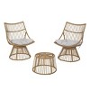 3 Piece Rattan Patio Table and Chairs Sets with Metal Frame, Outdoor Conversation Furniture Set,Patio Table Set for Small Space-Maison Boucle - 2 of 4