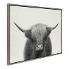 Kate and Laurel Sylvie Hey Dude Highland Cow Framed Linen Canvas by The Creative Bunch Studio - image 2 of 4