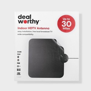 Indoor HDTV Antenna - 30-Mile Range - dealworthy™  Black - 1 of 3