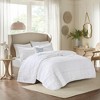 Gulches Full/Queen 4 Piece Microfiber Reversible Ruffle Quilt Set with Throw Pillow White - 3 of 4
