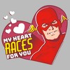 Juniors Womens The Flash Valentine's Day My Heart Races for You T-Shirt - 2 of 4