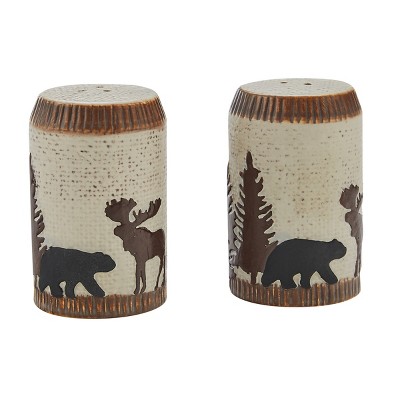 Park Designs Modern Metal And Wood Salt And Pepper Caddy Set : Target