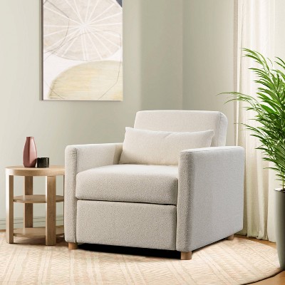 Ivory Down Fill Lawson Accent Chair with Iron Legs