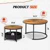 Coffee Table Set, Round Nesting Small Tables with Storage for Living Room, Apartment, Bedroom, 31.5" & 23.6" - 3 of 4