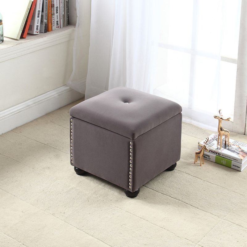 Storage Bench with Seat 16.5" - Dove Gray - Ore International, 4 of 6