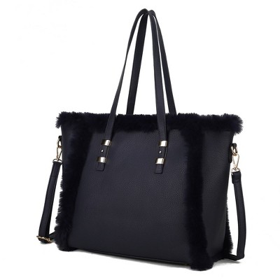 MKF Collection Liza Vegan Leather with faux fur Women’s Tote Bag by Mia K
