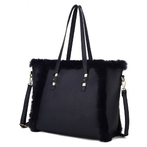 MKF Collection Liza Vegan Leather with faux fur Women’s Tote Bag by Mia K - 1 of 4