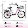 AENKYO 20-Inch Kids Bike for Boys & Girls Ages 6-12, Front Basket & Rear Rack Easy Assembly - Pink Children's Bicycle - 3 of 4