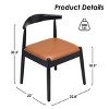 Set of 2 Mid-Century Modern Faux Leather Dining Chairs with Solid Wood Frame, Armless Chairs for Dining Room or Living Spaces-Panipeachy - 4 of 4