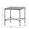 CAVINAS 18" PE Rattan Woven Outdoor Side Table,Patio End Table,Powder-Coated Iron Accent Table for Poolside,Porch&Living Room,Outdoor Furniture,Black - 2 of 4