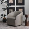 KINWELL 32"W 100% Top Grain Genuine Leather Swivel Barrel Armchair - 2 of 4