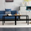 Nesting Coffee Table Set of 2, Square Modern Stacking Table with Tempered Glass Finish, for Living Room - 3 of 4