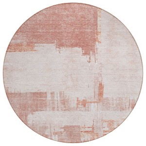 Blush Mauve And Ivory Abstract Washable Indoor Outdoor Area Rug - 1 of 4