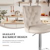 Khaki velvet bar stool set of two, swivel bar height stool, adjustable bar chair - 3 of 4