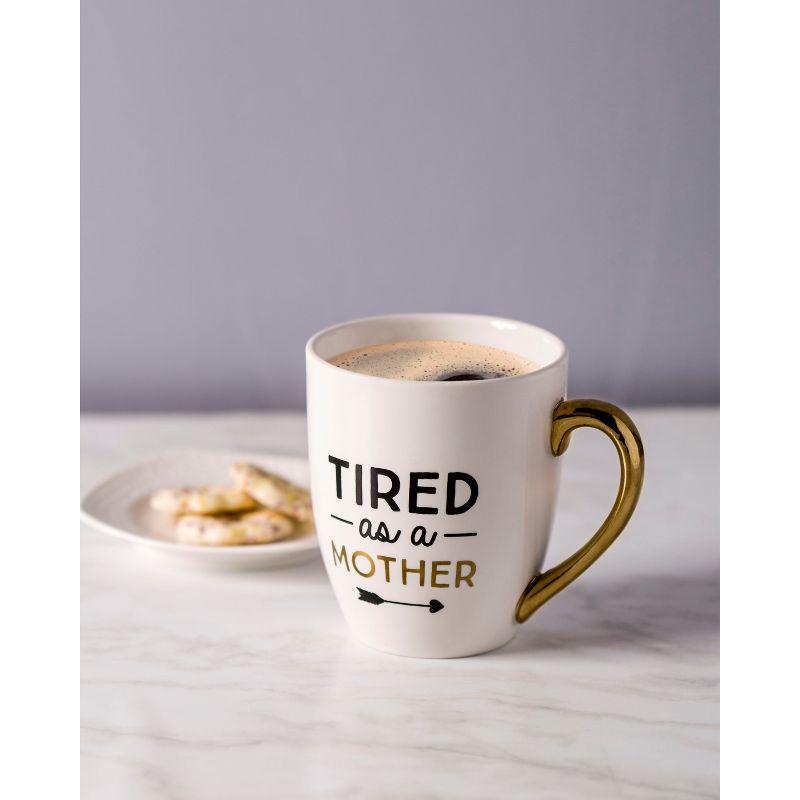Pearhead Tired as a Mother Ceramic Mug drinkware - White 16oz, 3 of 7