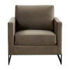 LeisureMod Lincoln Velvet Accent Arm Chair, Black Steel Frame - 3 of 4