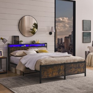 Iron Iron Bed Frame, Metal Bed Frame, Wrought Iron Bed Frame, Iron Platform Bed Frame, Iron Canopy Bed Frame - 1 of 4