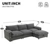96.5" Chenille L-Shaped Sectional Sofa with Storage Ottoman, Adjustable Phone Holder & USB Charger - 3 of 4