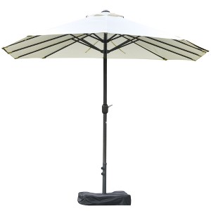 Okak 15IN Rectangular Patio Umbrella with Base, Sun Protection Outdoor Umbrella with Double Sided, Heavy Duty Umbrella for Deck, Yard - 1 of 4