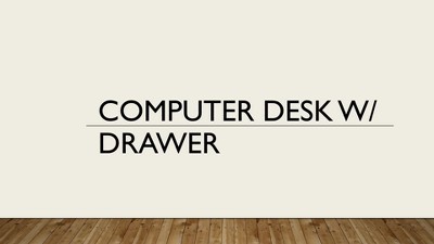 Elm and Black Wood Computer Desk with Drawers